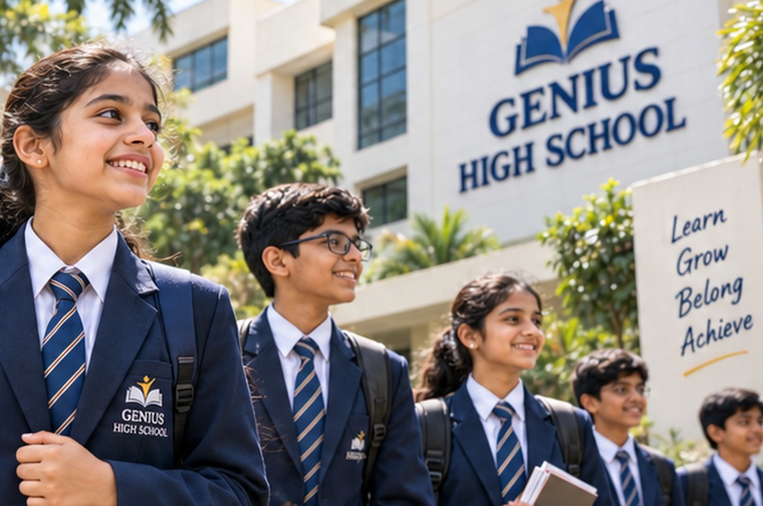 Students of Genius High School in uniform